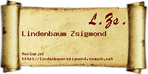Lindenbaum Zsigmond névjegykártya